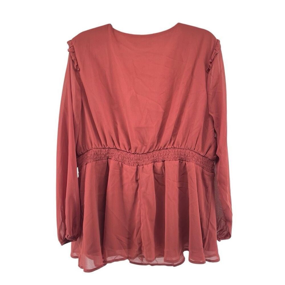 BloomChic Women’s Plus Size Rust Boho Blouse Long Sleeve Size 18/20 NWT - Picture 10 of 16